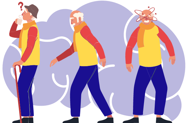 Depiction of Parkinson's disease sufferer